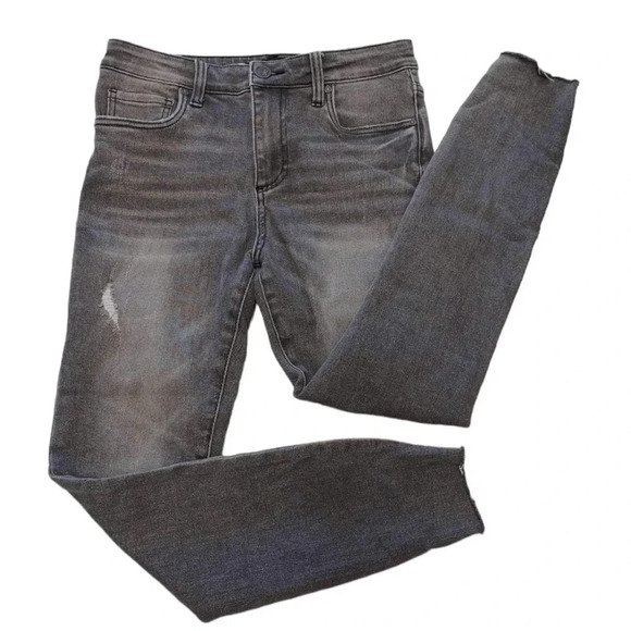 Kut From The Kloth Connie High Rise Fab Ab Ankle Skinny Raw Hem Black Size 4 - Picture 4 of 14